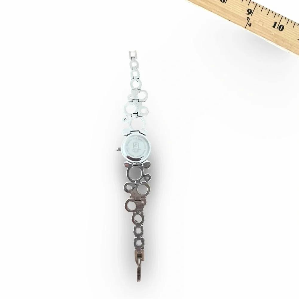 Victoria Wieck Women's Crystal Black Dial Gold Silver Rhinestone Bracelet Watch
